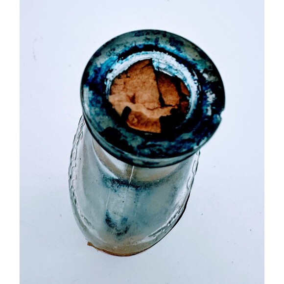 Antique Mrs. Stewart's Liquid Bluing Bottle No-Drip Cap Broken Cork Vintage - Picture 5 of 10